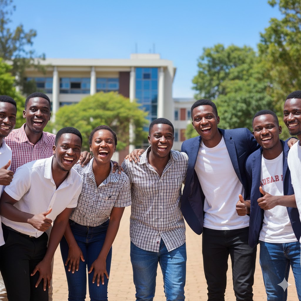 Étudiants africains souriants